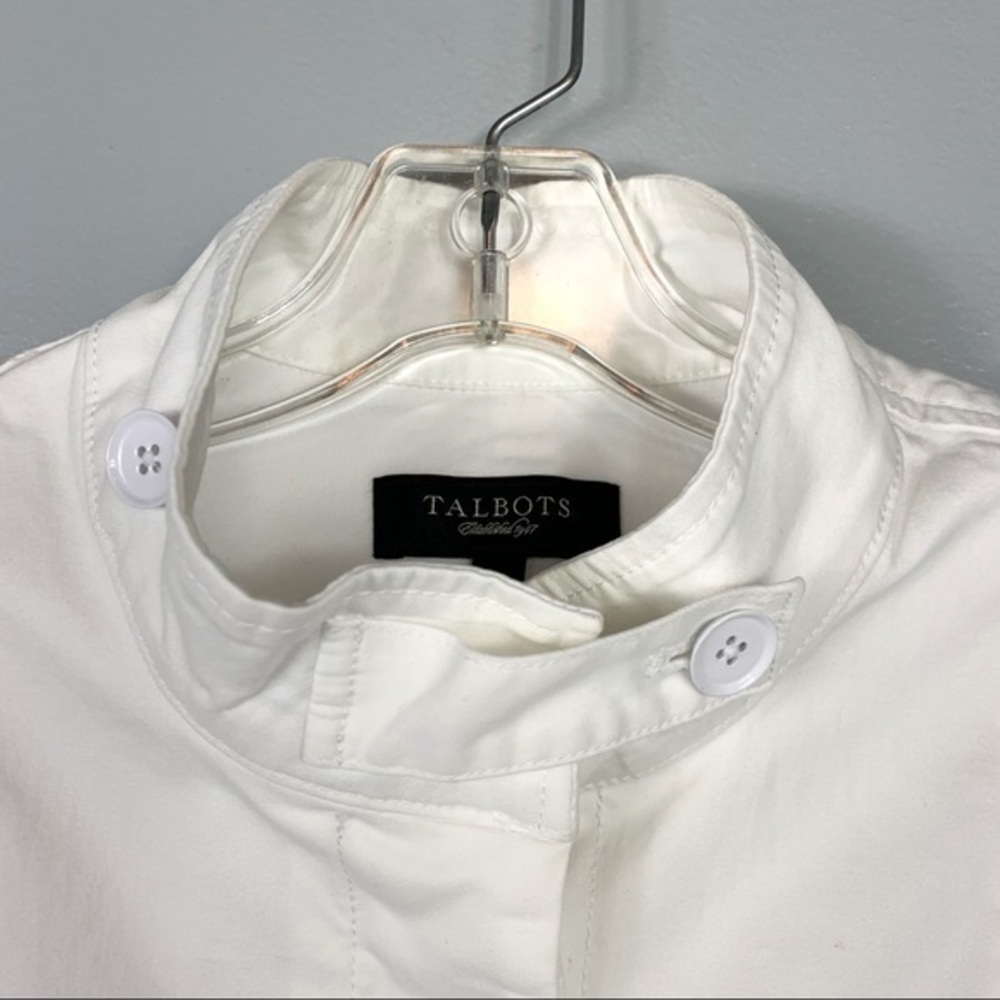 Talbots White Preppy Minimalist Button Front Jacket Blazer Coat Classic Chic 6 - Picture 3 of 8